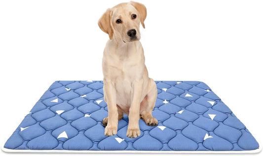 Dog Crate Mat, Ultra Soft Dog Bed Mat for Sleeping with Anti-Slip Bottom, Washable Kennel Pad for Large Medium Small Dogs Breeds with Cute Prints and Dark Colored to Hide Stains (42" X 28")