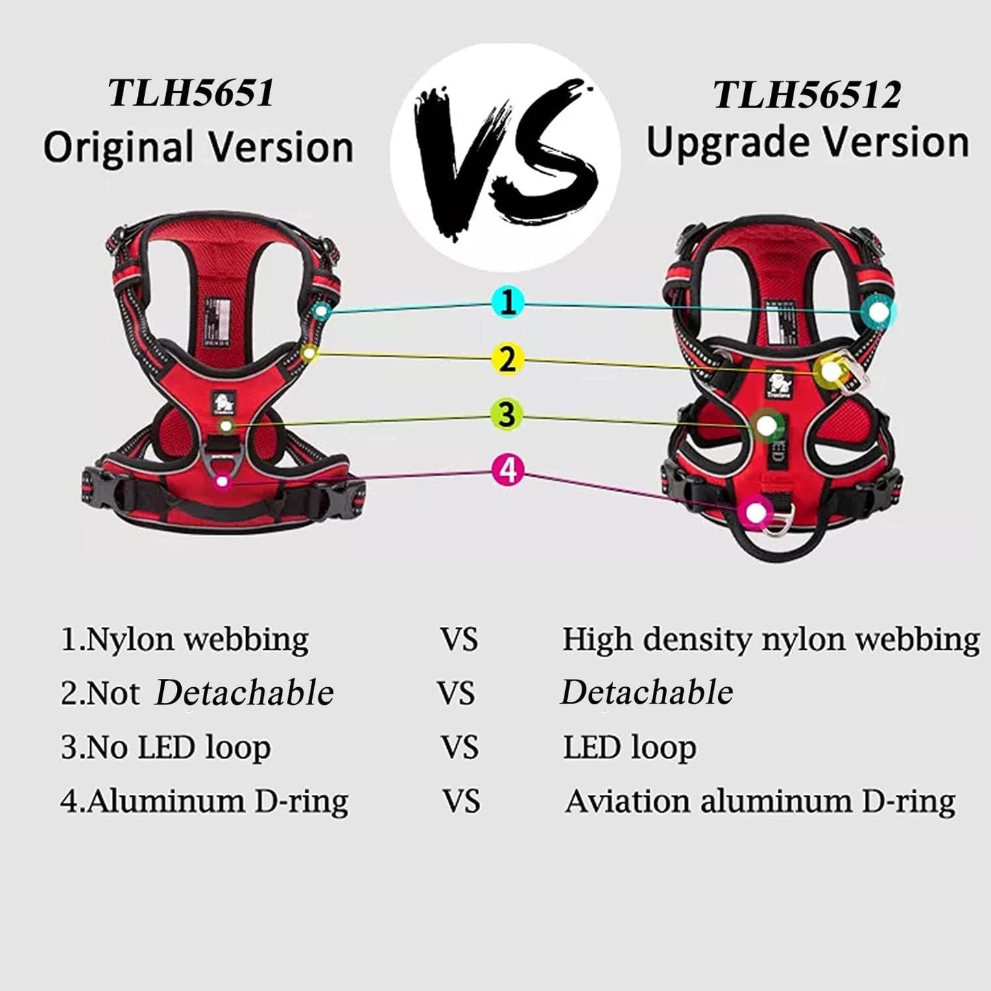 TRUE LOVE Dog Harness No Pull Nylon Reflective Pet Harness Adjustable Comfortable Control Step-in Brilliant Colors Truelove TLH56512 Grass Green