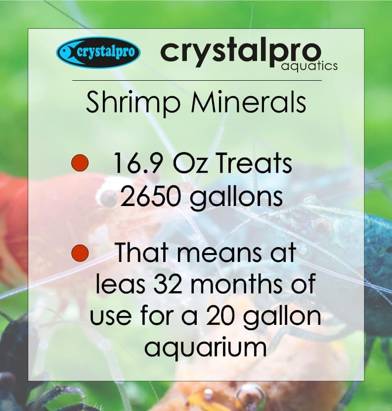 Shrimp Minerals 16.9 Oz – Liquid Aquarium Salt & Trace Elements for Freshwater Shrimp Tanks – Supports Caridina & Neocaridina – Molting & Breeding Additive – Invertebrate Tank Conditioner
