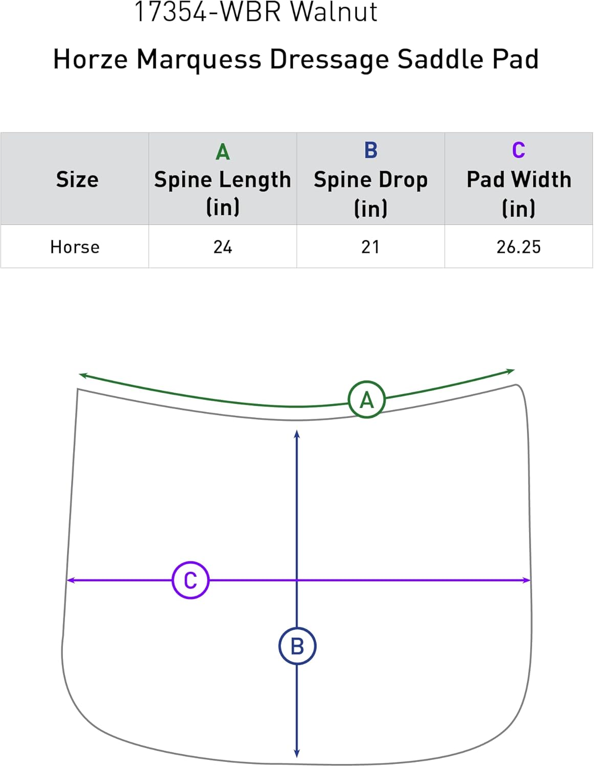 HORZE Marquess Quilted Quick-Dry Dressage Saddle Pad with Crystal Trim