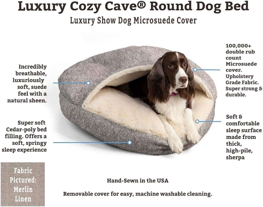 Snoozer Luxury Microsuede Cozy Cave Pet Bed, Show Dog Collection, Small, Palmer Dove