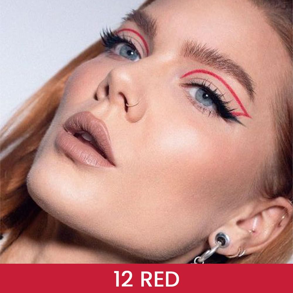 evpct 1Pcs Red Gel Eyeliner Pencil Eye Black Face Paint Stick Makeup Set Waterproof Matte Cream Crayon Eyeliner Pencil Set Cat Eye Liners Eyeshadow Guide delineador de ojos contra el agua