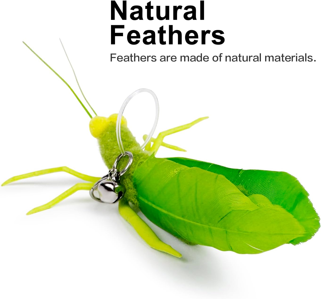 TTcat Cat Feather Wand Toys,Retractable Wand Toy with 3 Simulation Insects Refills, Transparent Carbon Wire,Interactive Cat Toy Kitten Toy for Indoor Cats to Play Chase Exercis