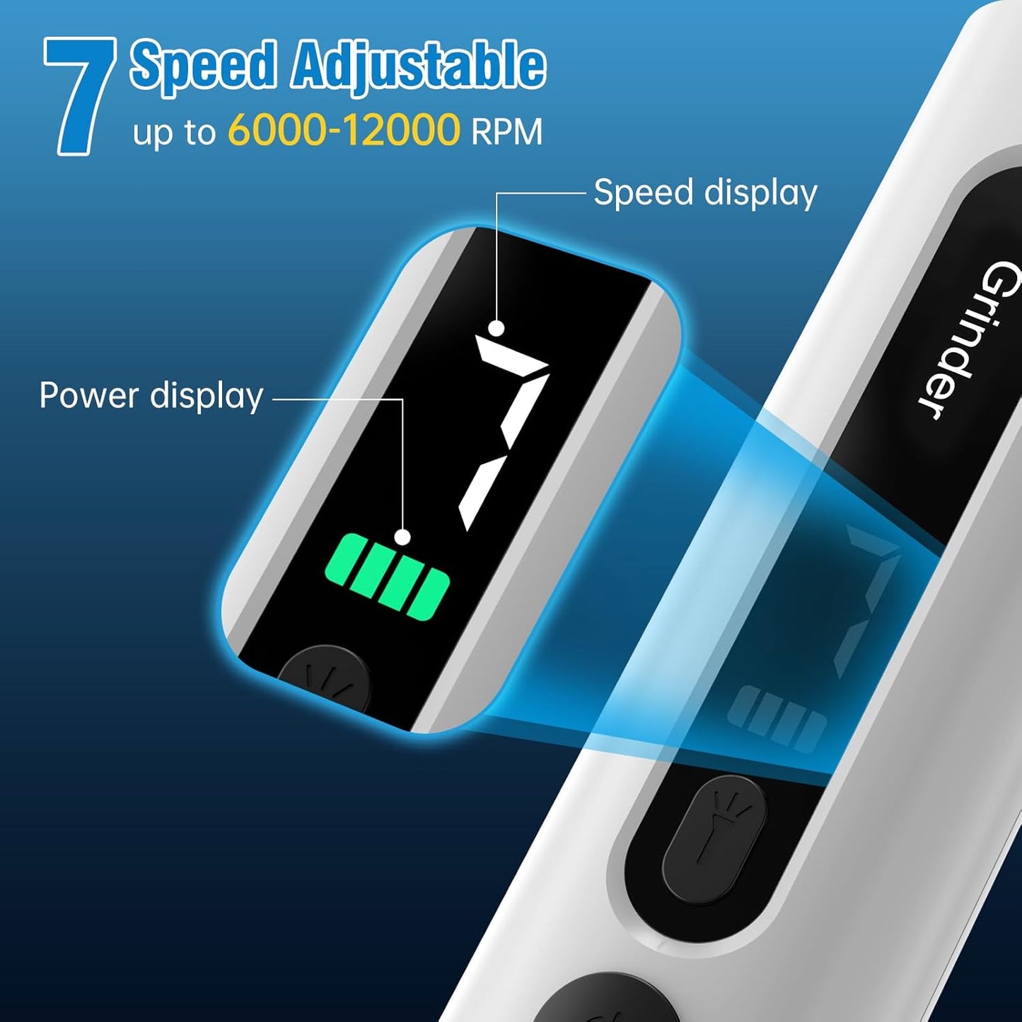 Dog Nail Grinder, 7-Speed Electric Dog Nail Trimmers with Dust-Absorbing Sponge & File for Small/Medium/Large Dogs & Cats, Rechargeable Dog Nail Clippers Grooming Kit Includes Storage Bag