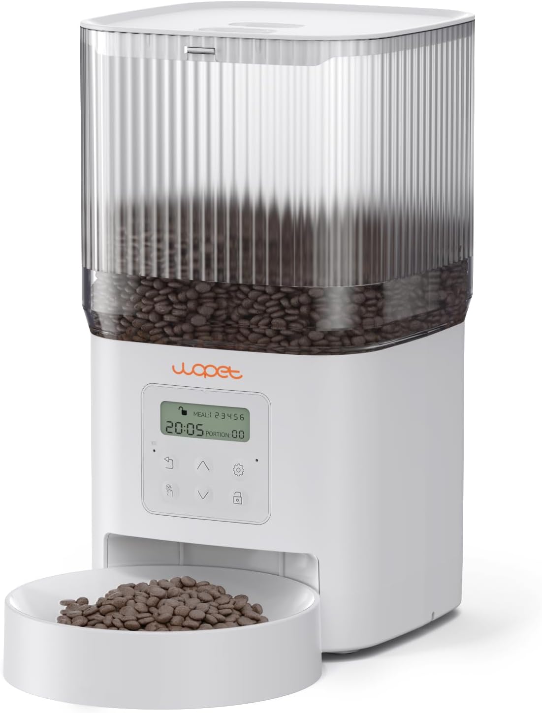 WOPET Automatic Cat Feeder, 4L Automatic Dog Feeder with 180-Day Battery Life, Programmable Cat Food Dispenser with Stainless Steel Bowl，1-6 Meals Per Day