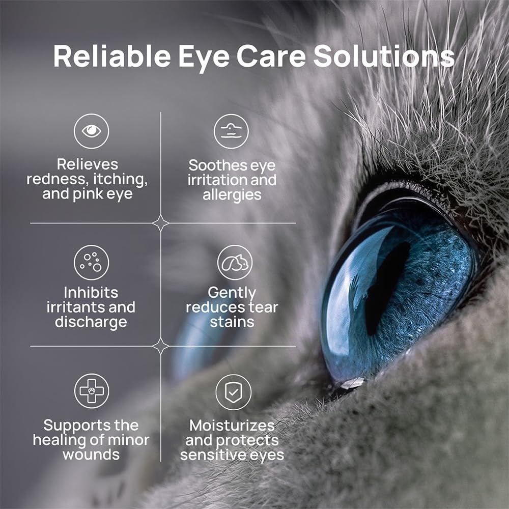 HICC PET Dog Eye Gel, Vet-Recommended Dog Eye Infection Treatment, Cat Eye Drops Wash, Soothes Irritation, Moisturizes Dry Eyes, Pet Eye Drops Ointment Alternative for Dogs, Cats, Horses. 2 fl oz