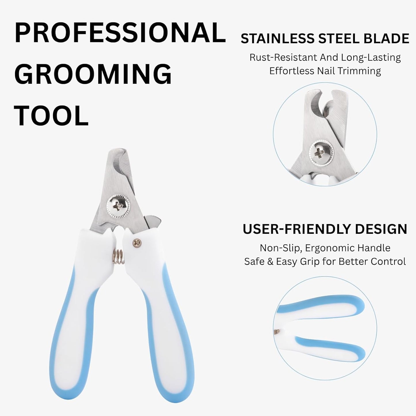 AIXINPET Dog & Cat Nail Clippers and Trimmers - with Free Nail File, Protective Guard to Avoid Over Cutting, Extra Sharp Blade - Suitable for Small to Large Dogs, Puppies, Birds and Rabbits (Large)