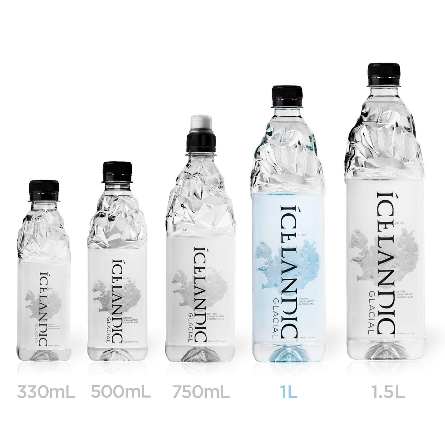 Icelandic Glacial Natural Spring Alkaline Water Liter Count, 1 Litre, 202.8 Fl Oz, (Pack of 6)