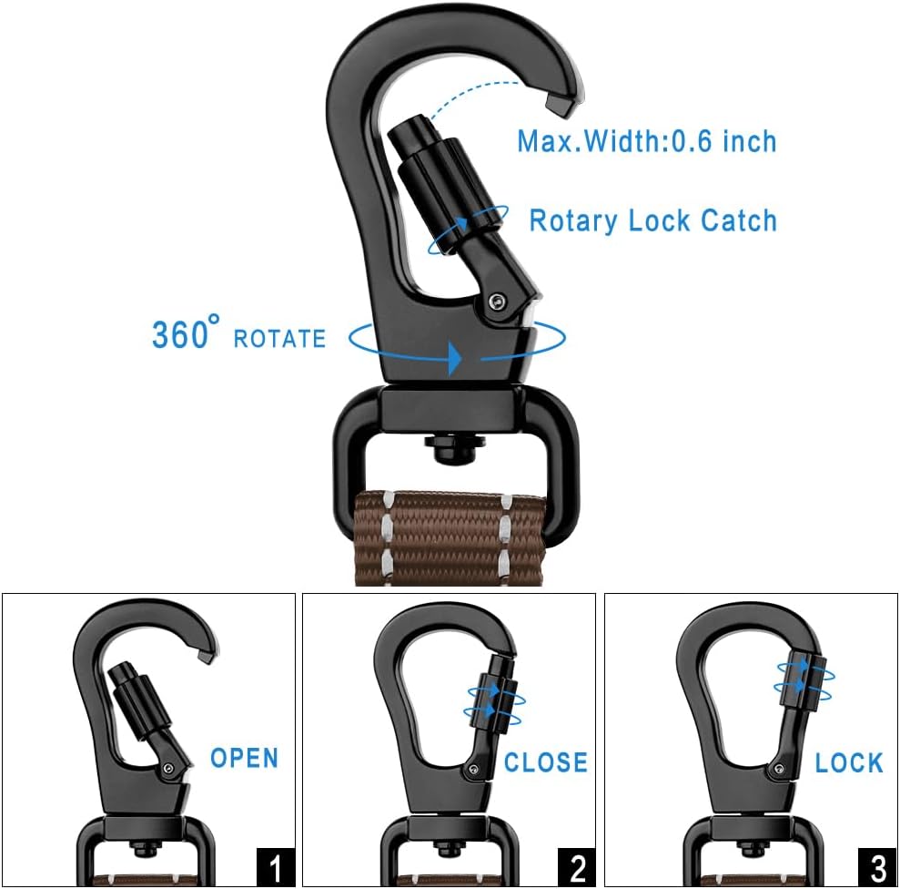 PLUTUS PET Short Dog Leash, Reflective Nylon Padded Handle, Strong Traffic Leash with Carabiner Clip, Perfect for Large or Medium Dogs (10”，Chocolate)