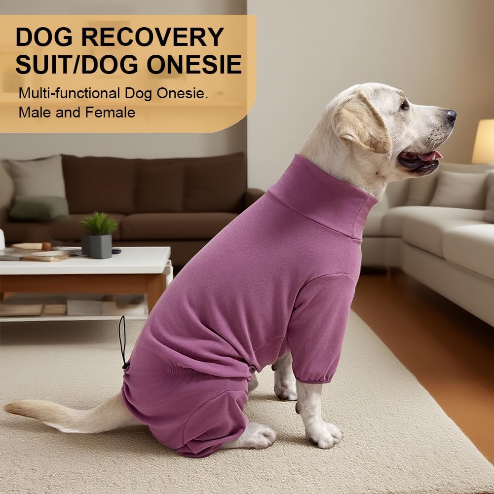 Dog Pyjamas PJS Sweater Clothes and Home Clothing Suitable for Medium to Large Breeds of Dogs, Dog Neutering Suits, Extra-Large Stretch Fabric, Four-Legged Clothes(Thickened Red, 4XL)