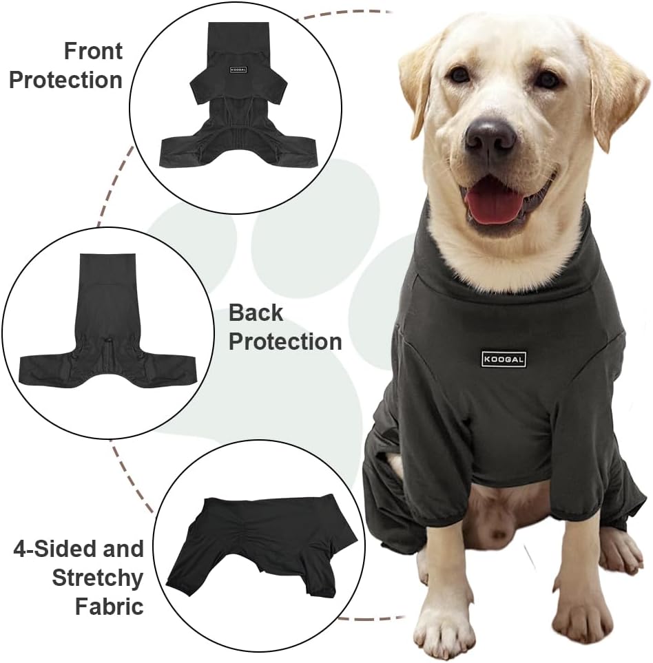 Dog Pyjamas PJS Sweater Clothes and Home Clothing Suitable for Medium to Large Breeds of Dogs, Dog Neutering Suits, Extra-Large Stretch Fabric, Four-Legged Clothes(Thin Dark Gray, 4XL)