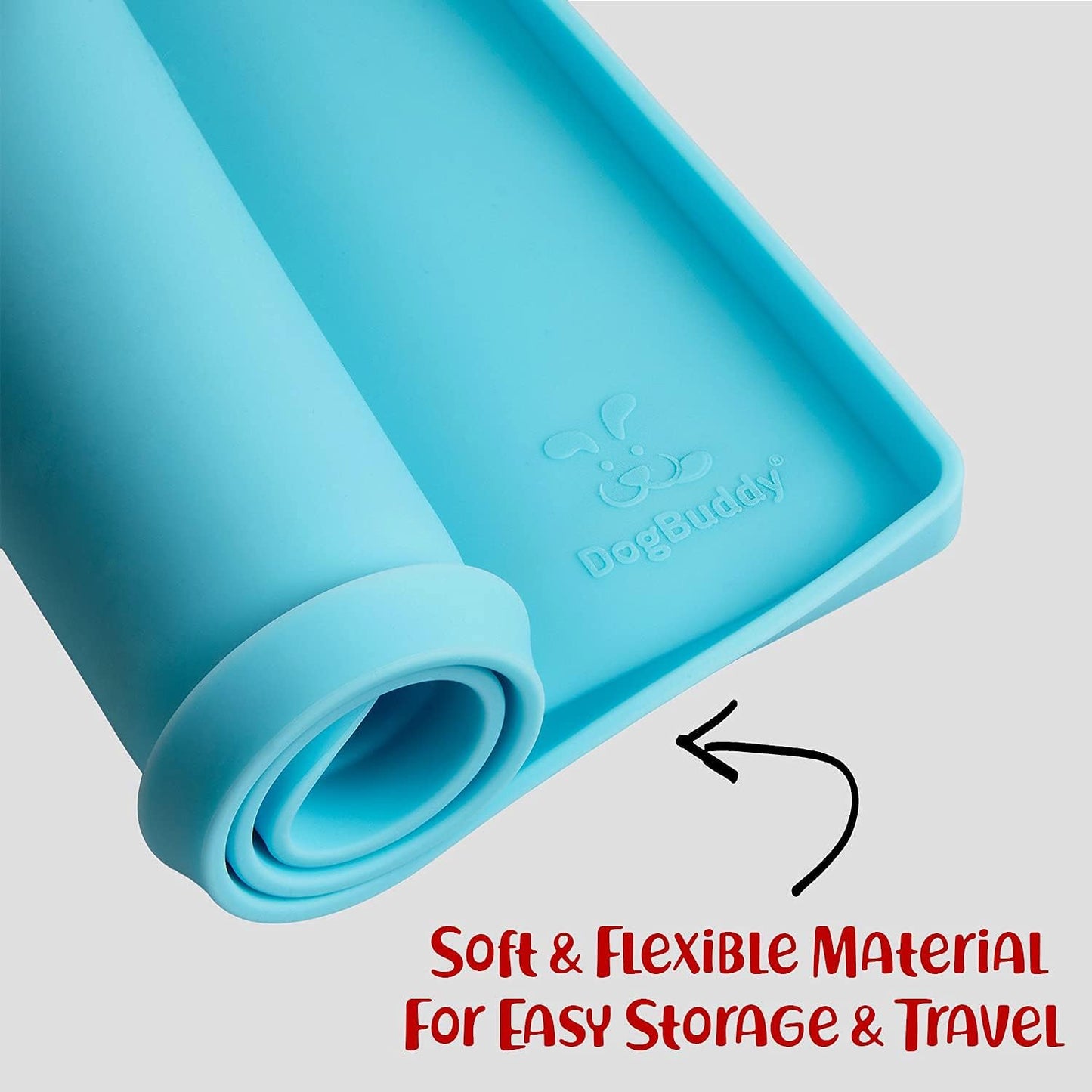 DogBuddy Dog Food Mat – Waterproof Dog Bowl Mat for Food and Water, Silicone Pet Feeding Mats for Floors, Non-Slip Placemat with High Edges for Dogs Bowls, Puppy Essentials (XXL: 32"x24", Maya)