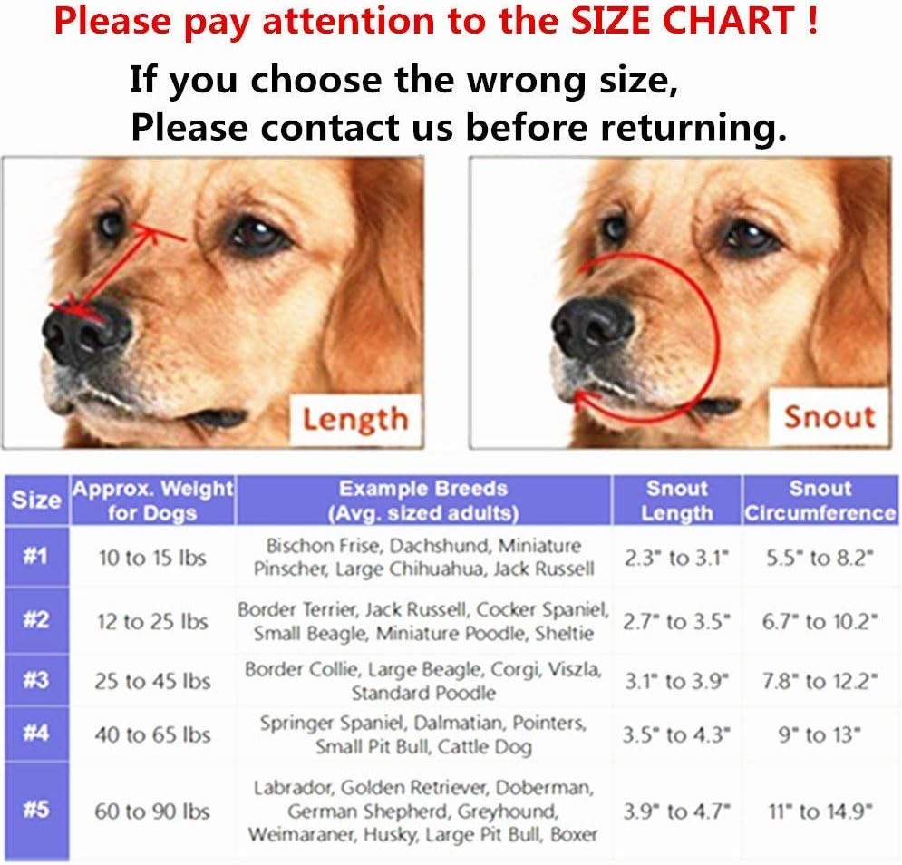 Basket Dog Muzzles-Soft Adjustable Breathable Mask Anti Biting Chewing Barking Training Dog Muzzle for Small Medium Large Dogs (Black, 6: Snout 15-17")