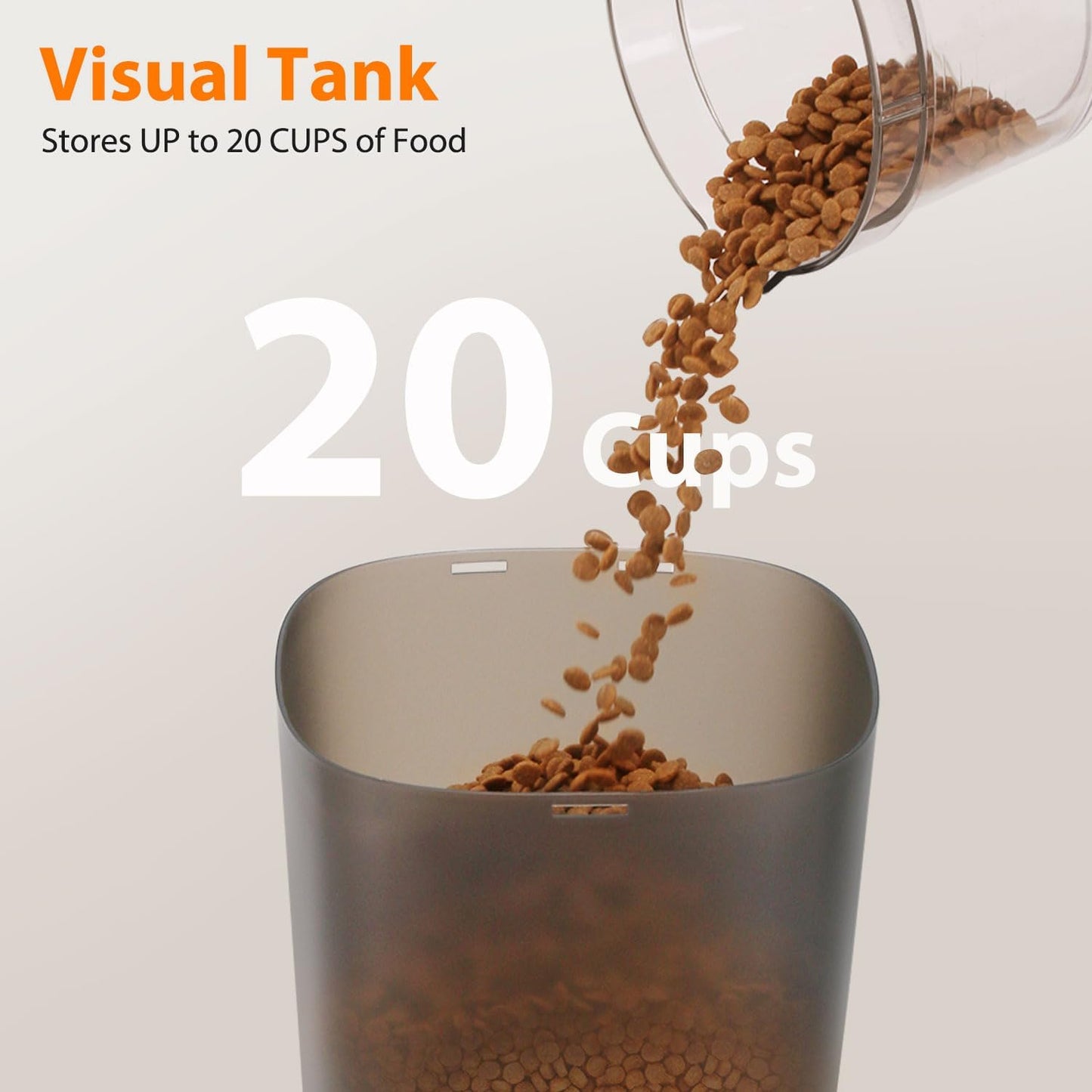 Automatic Cat Feeder, Cat Food Dispenser with Stainless Steel Bowl, Timed Portion Control 20 Portions 6 Meals Per Day, Voice Recorder, Dual Power Supply for Small Dogs (Black)