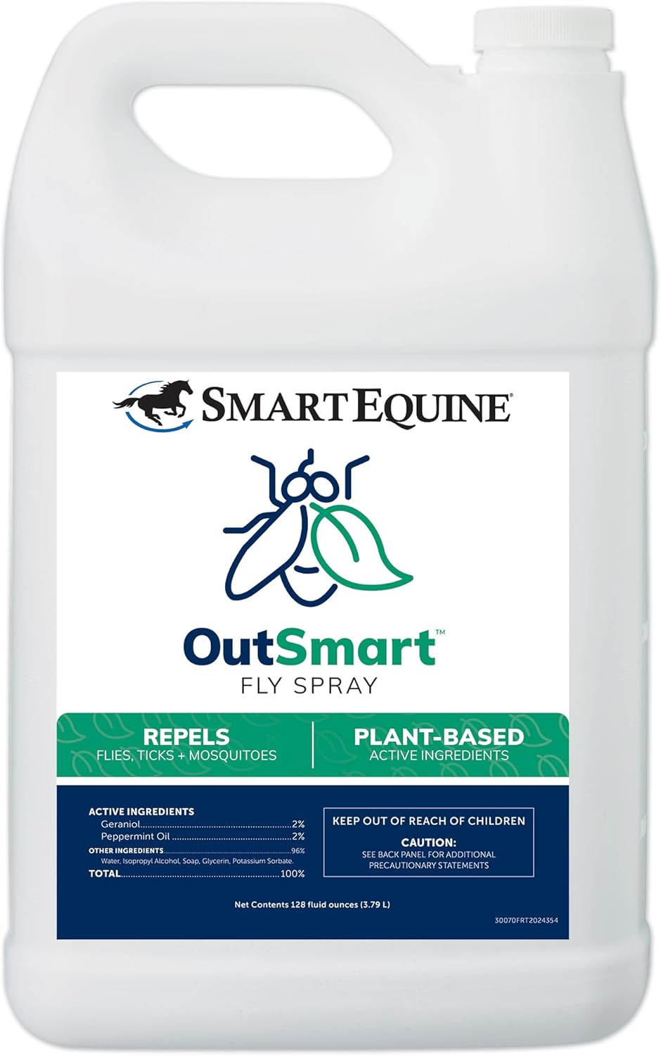 OutSmart® Fly Spray | Plant-Based Mosquito, Tick, and Fly Spray Repellent for Horses and Riders | Fresh Scent | 1 Gallon