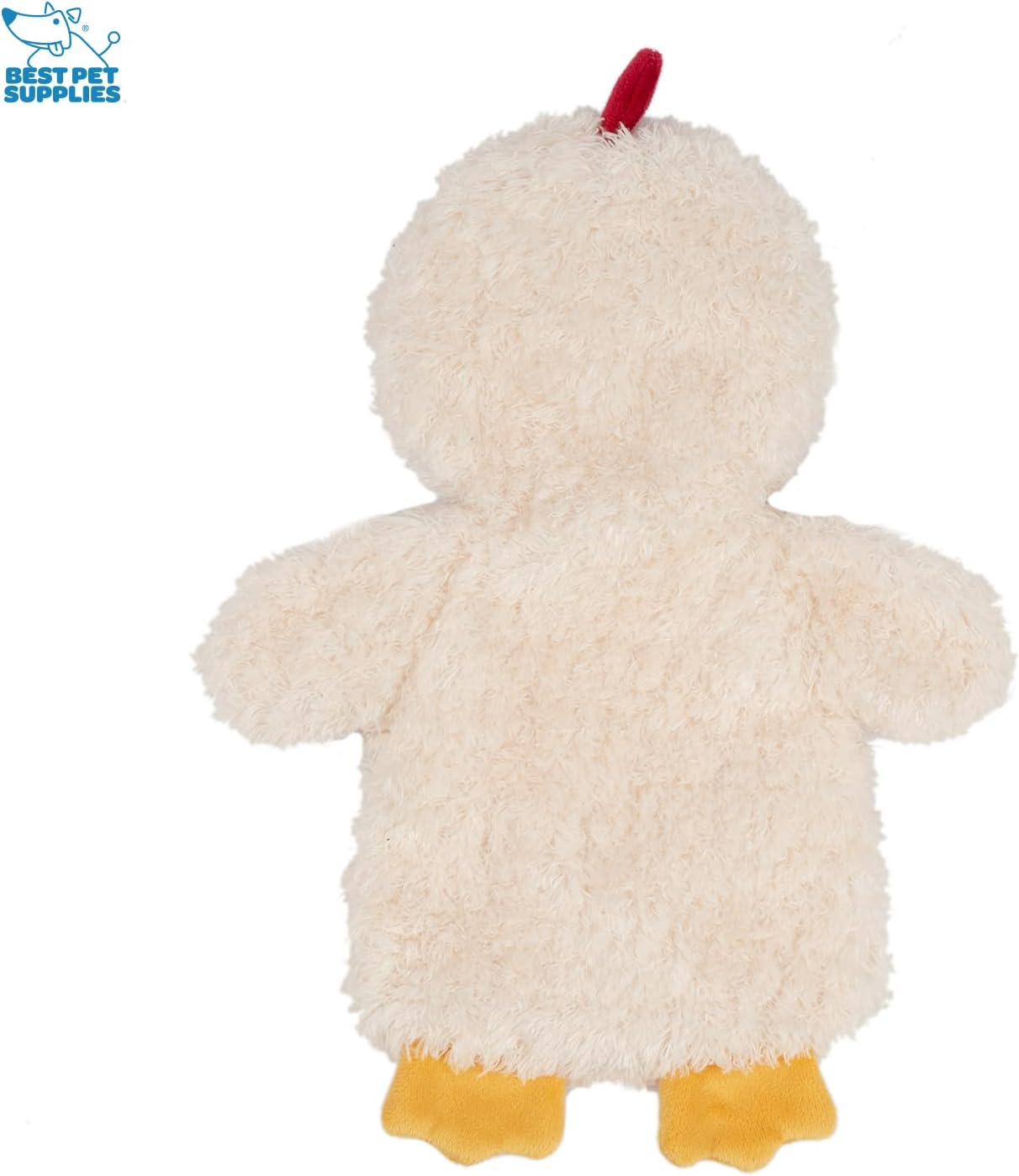 Best Pet Supplies Interactive Squeaky Dog Chew Toy, Ideal Dog Toys for Chewers, Small, Medium & Large Dogs, and Fetch Lovers - Crinkle Chicken (Cream), Large