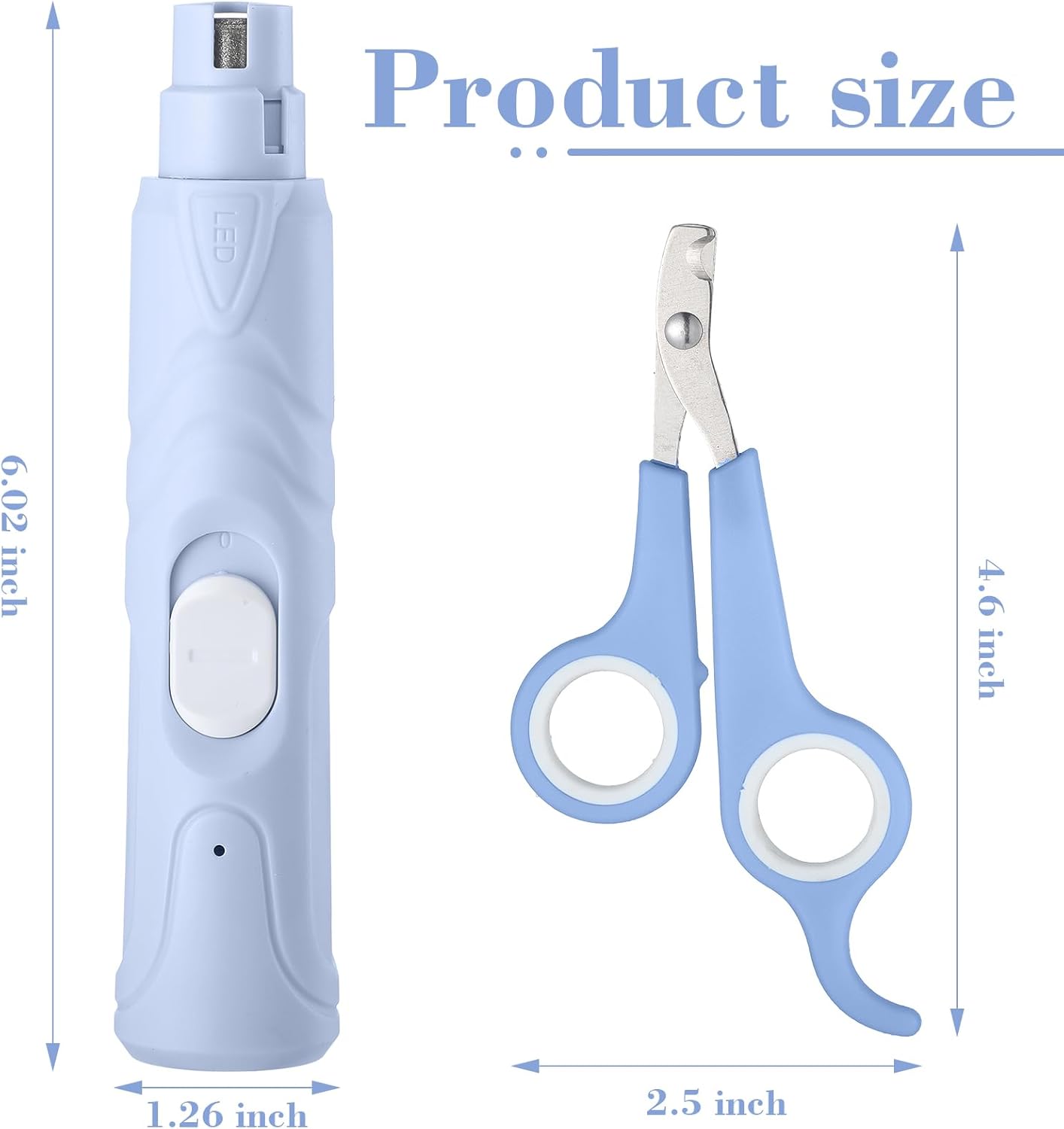 Lasnten 2 Pcs Bird Nail Grinder with Bird Nail Clipper Bird Nail Trimmer Bird Nail File with LED Lamp Grooming Tool for Bird Parrot Budgerigars Parakeets Myna Conure Parakeets Finches Lovebirds