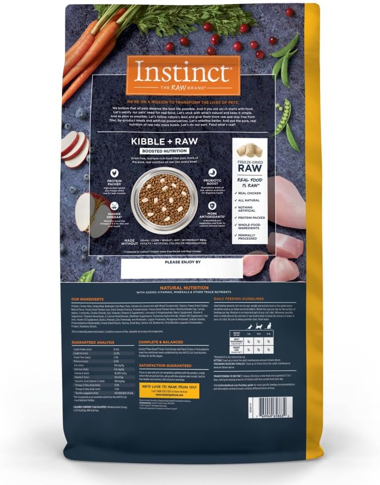 Instinct Raw Boost, Natural Dry Cat Food with Freeze Dried Pieces, High Protein, Grain Free Recipe - Real Chicken, 10 lb. Bag
