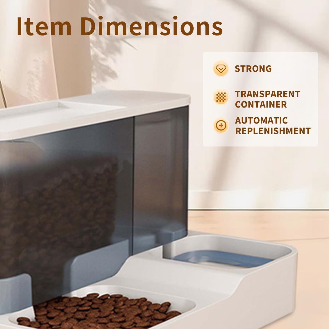 FAMILY'S BACKYARD Cat Bowls for Indoor,Automatic Cat Feeder,Dog Food Dispenser,Fully Enclosed Water Storage and Grain Storage Dual Function Pet Food Bowl,Size 30 * 25 * 22CM