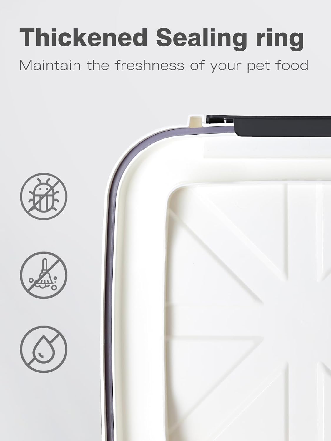 Pet Food Storage Container, 5 lbs Dog Cat Treat Storage Bin with Lid, Dry Food Storage for Dog Treats, Cat Food, Cereal, Rice, Birds (4 lbs) - White