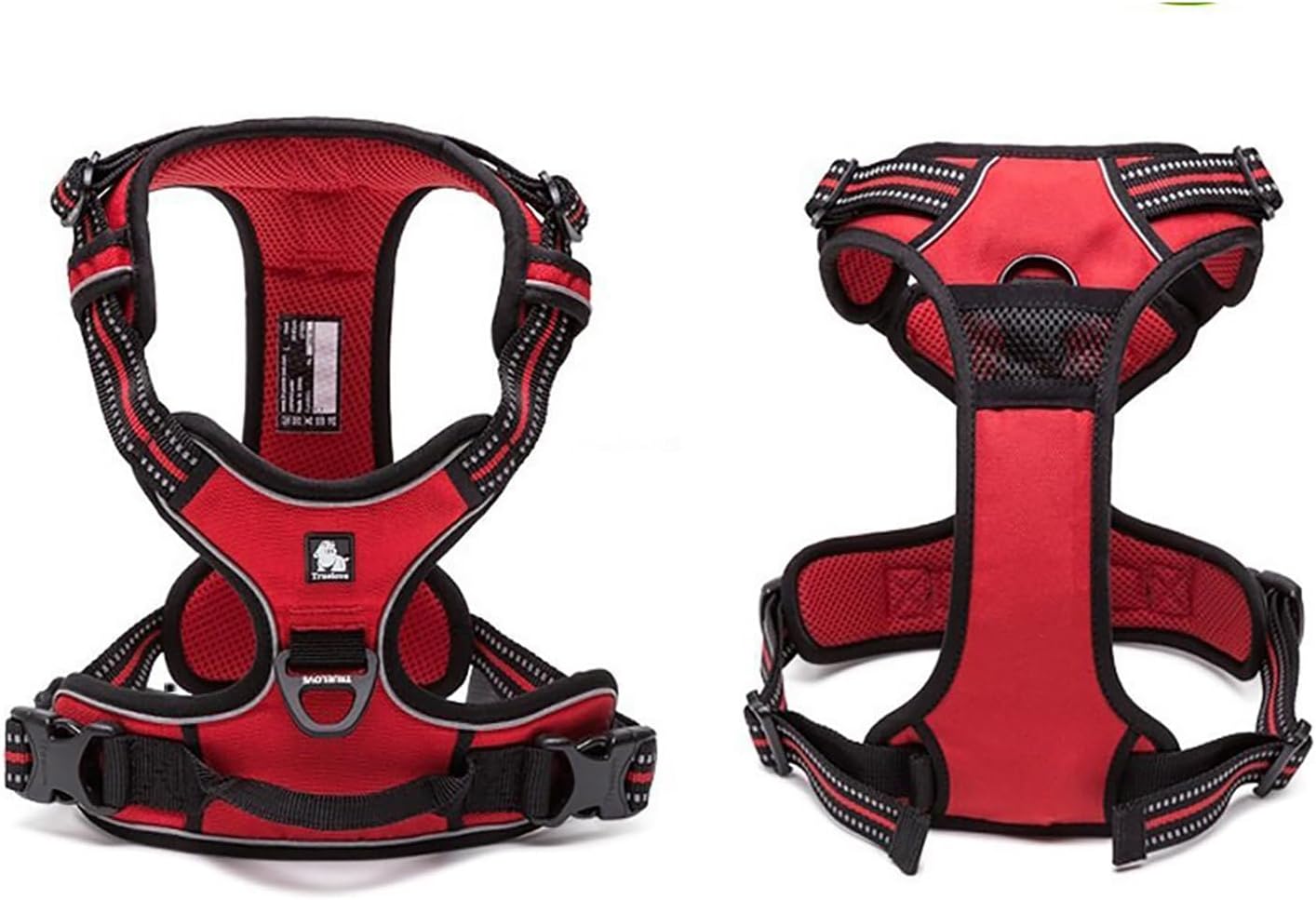 TRUE LOVE Adjustable No-Pull Dog Harness Reflective Pup Vest Harnesses Comfortable Control Brilliant Colors Truelove TLH5651(Red,M)