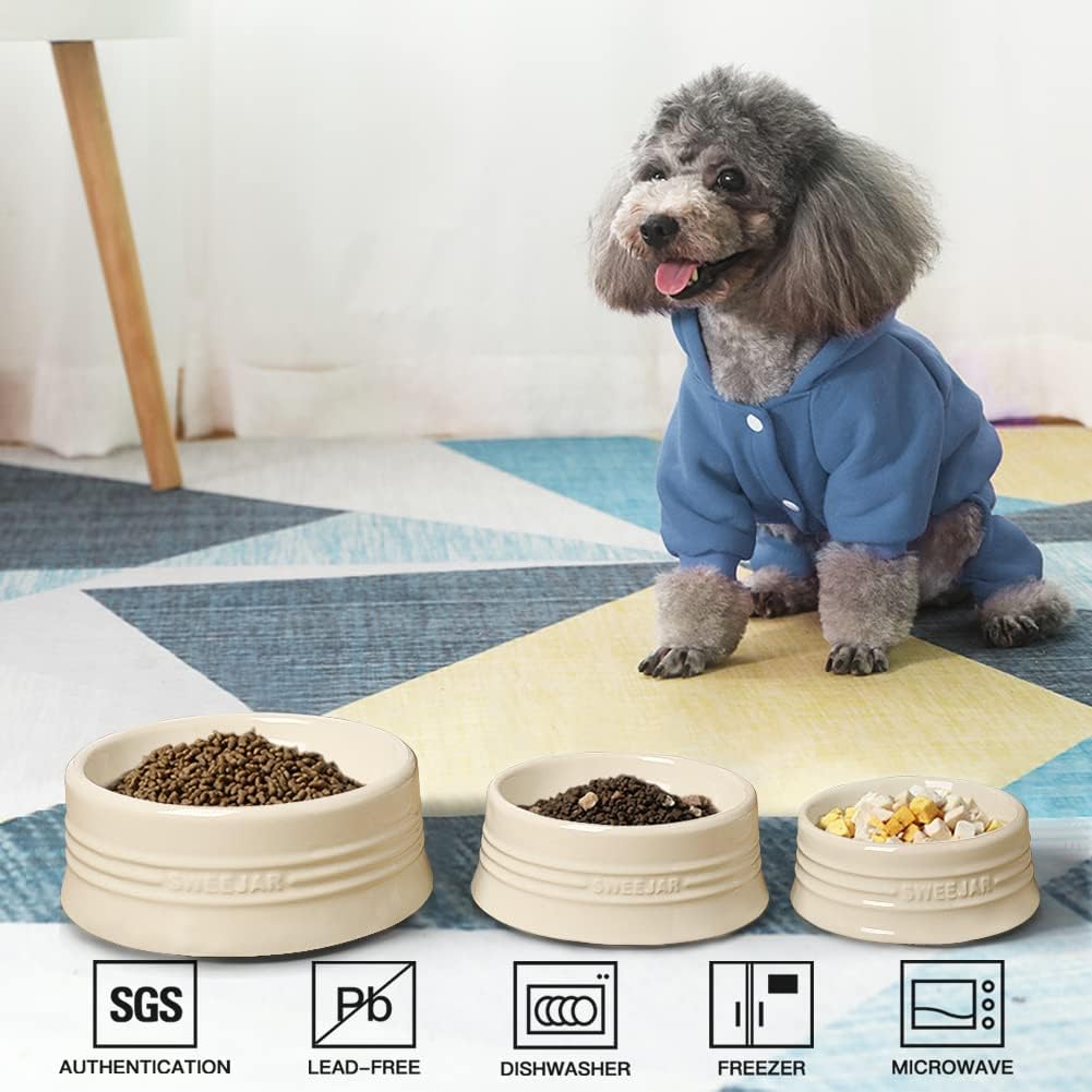 Sweejar Gradient Dog Bowl, Ceramic Dog Food Dish for Medium Dogs and Cat, Porcelain Pet Bowl for Food and Water 18 oz (Gradient Navy)