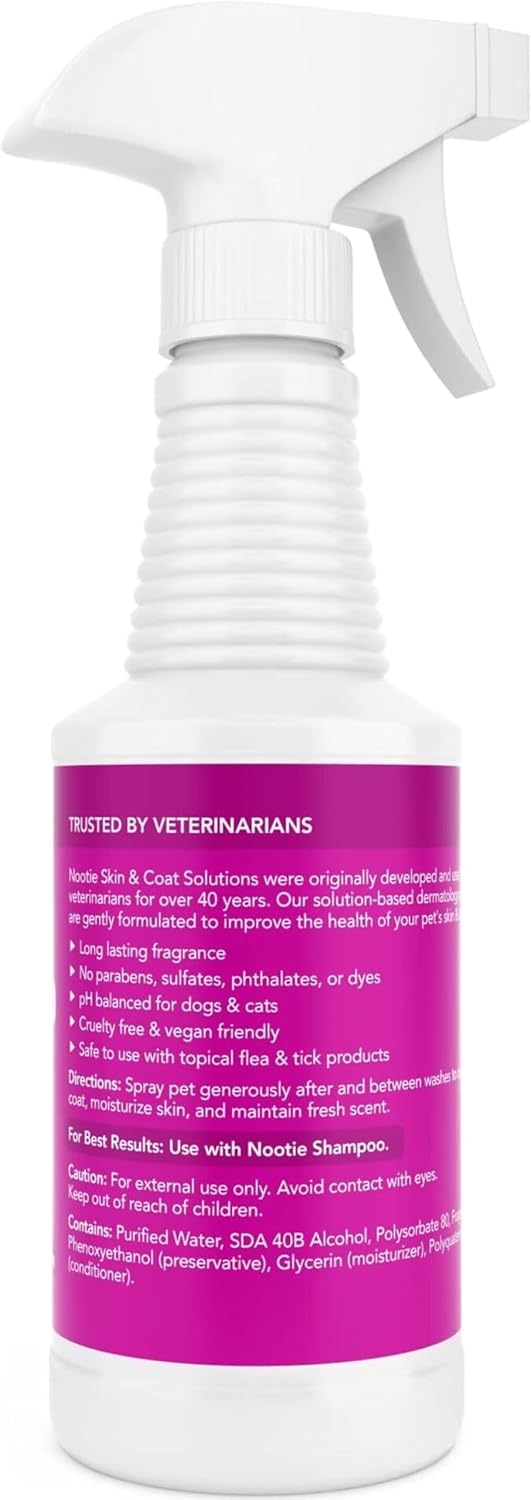 Nootie Daily Spritz Pet Conditioning Spray - Dog Conditioner for Sensitive Skin - No Parabens, Sulfates, Harsh Chemicals or Dyes - Revitalizes Dry Skin & Coat, Japanese Cherry Blossom, 16 oz(473 ml)