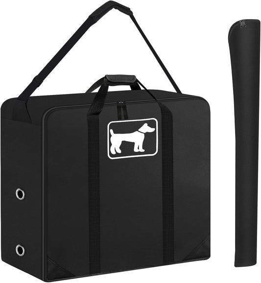 SIRUITON Dog Playpen Storage Bag Fits 40" H 8 Panels and 9 Stakes, Heavy Duty 600D Oxford Fabric Suitable for Foldable Exercise Pet Playpen, Dog Fence Travel Bag with Reinforcing Plate & Shoulder