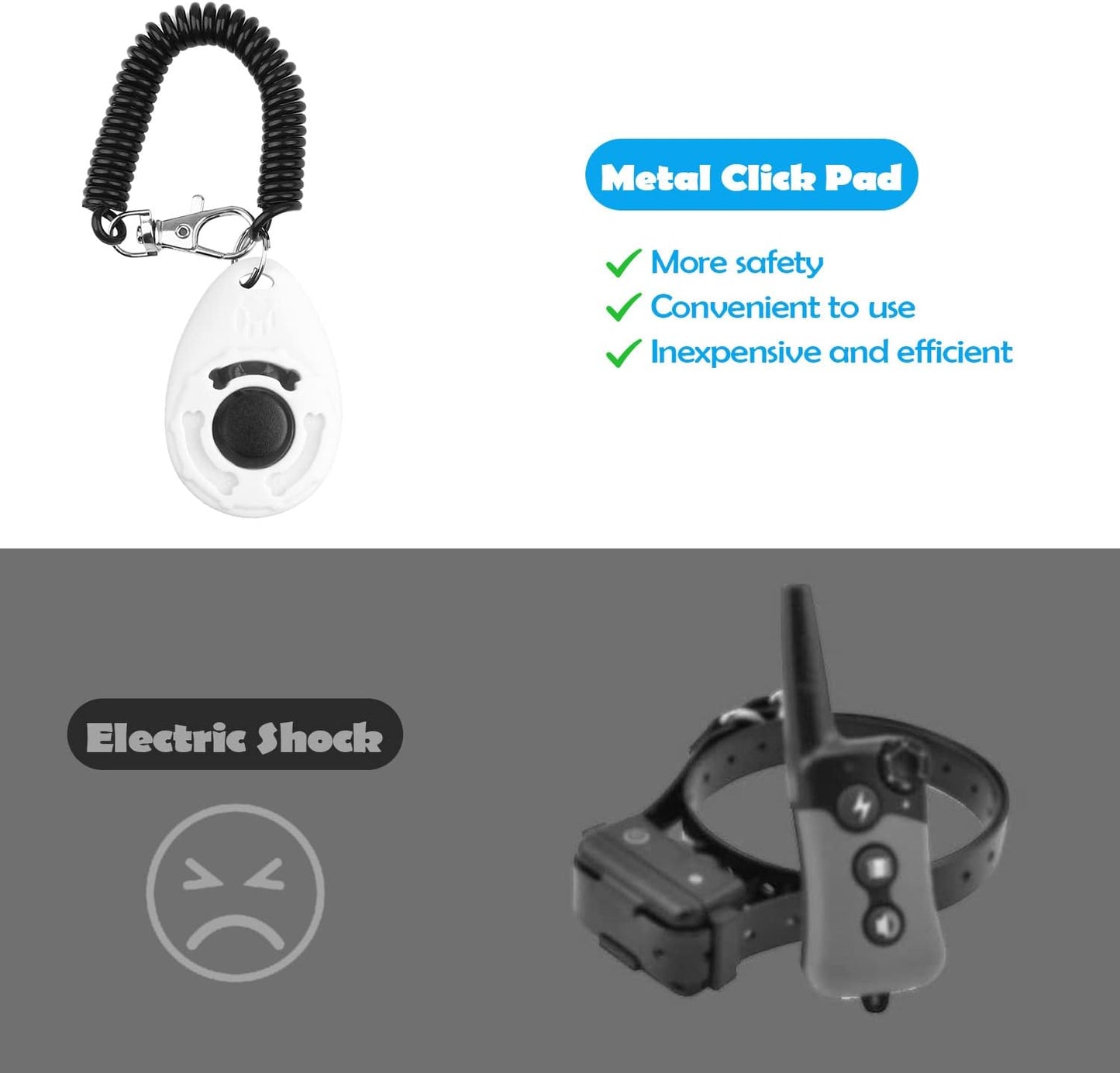 Dog Training Clicker with Wrist Strap - OYEFLY Durable Lightweight Easy to Use, Pet Training Clicker for Cats Puppy Birds Horses. Perfect for Behavioral Training 2-Pack (Red and Blue)