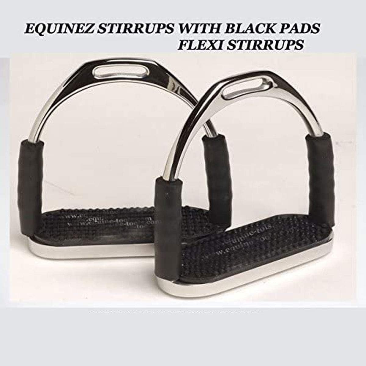 Flex Stainless English Saddle Stirrups Iron Pads Knee Ankle Stress Pain Relief