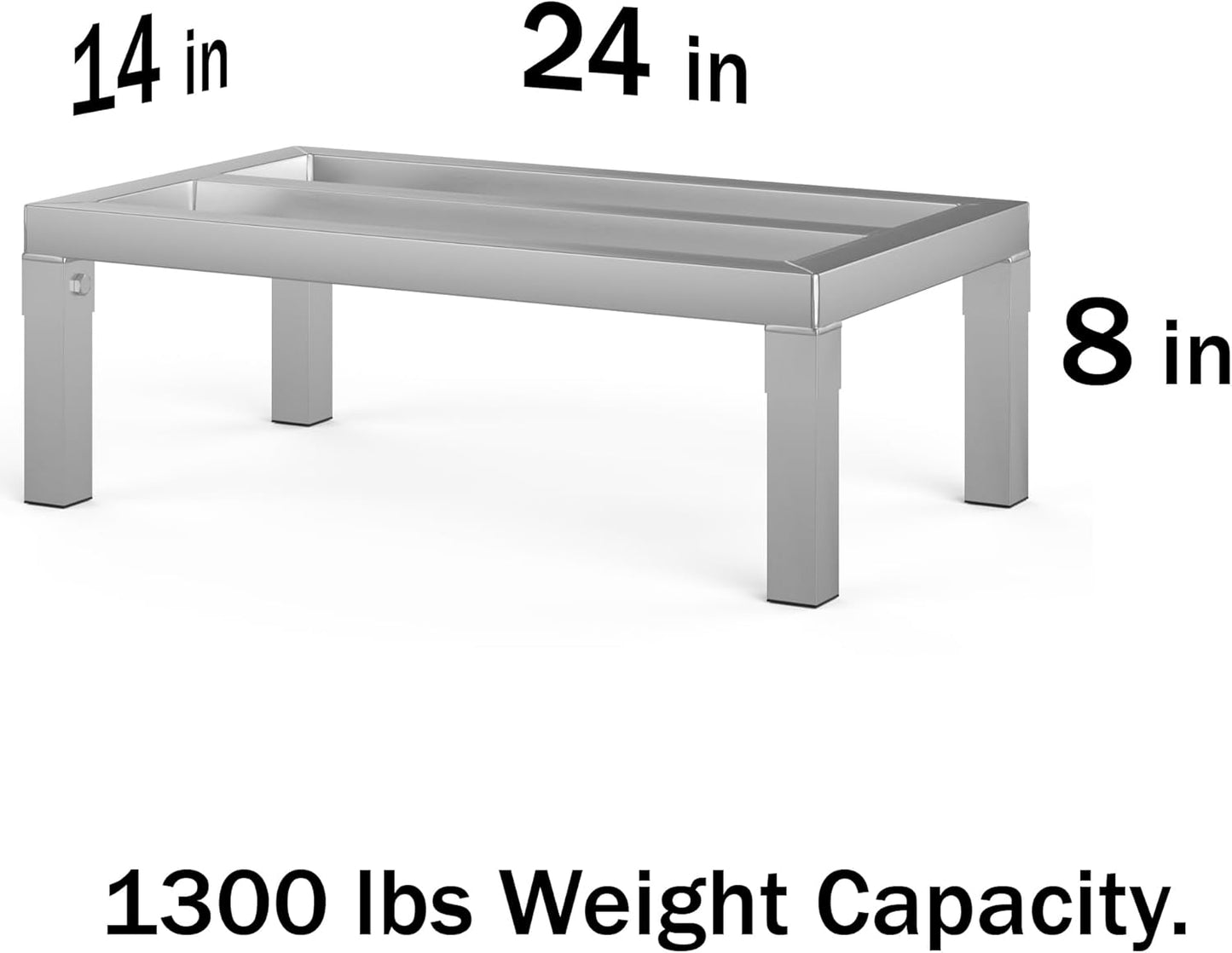 14 in X 24 in. Aquarium Stand | Industrial Style Aluminum Fish Tank Base with Open Frame Design