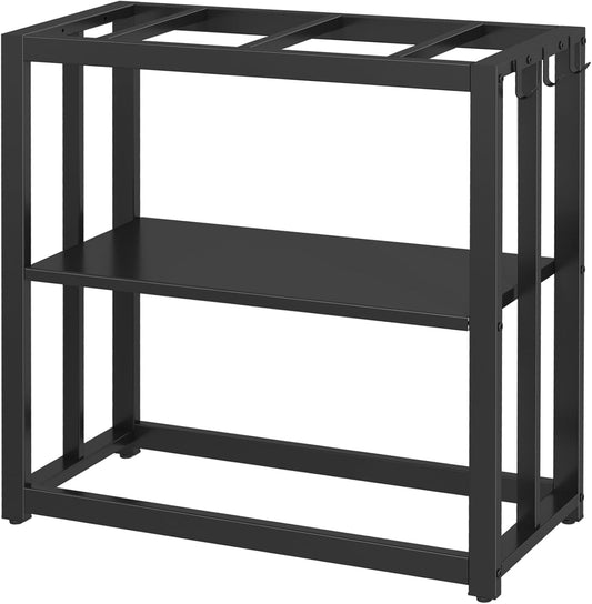 30.7" W x 13" Inch for 20-29 Gallon Long Fish Tank Stand With Storage Shelf, Aquarium Stand With Hooks,Heavy Duty Metal Turtle Reptile Tank Stand, Easy Assemble
