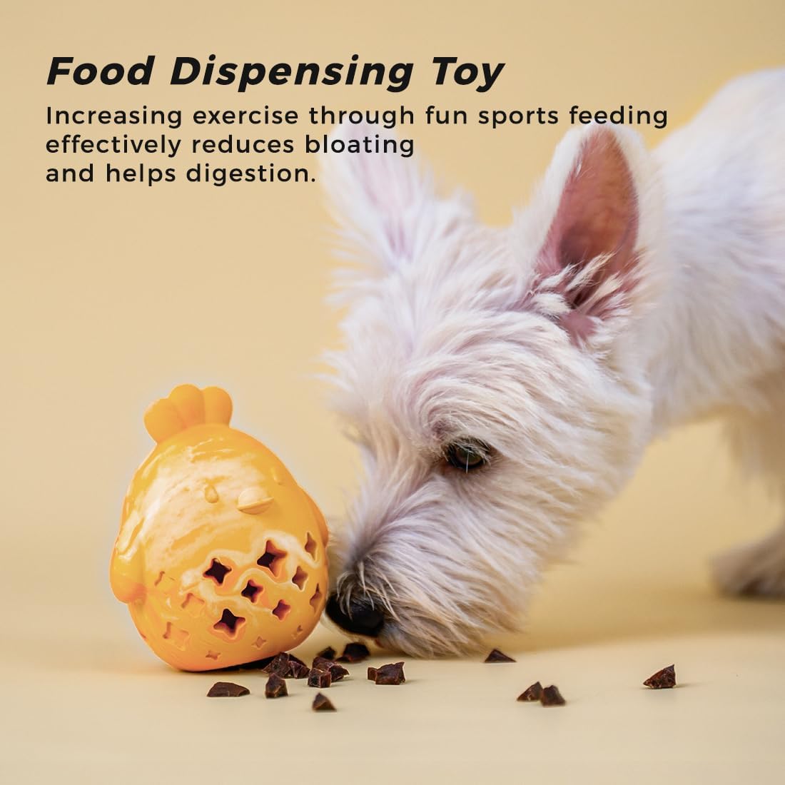 MewaJump Treat Dispenser Dog Toy Puzzle Rubber Chew Toys Treat Food Dispensing Toys for Teeth Cleaning Ball Interactive Enrichment Toys for Puppy, Small, Medium, Large Breeds - Not for Heavy Chewer