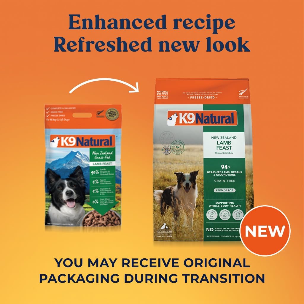 K9 Natural - Grain Free Freeze Dried Dog Food - Lamb, 8lb