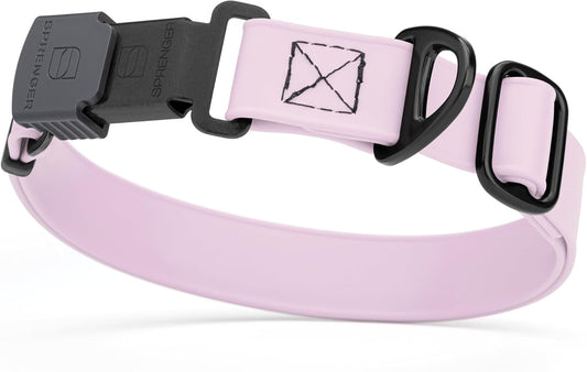 Dogline Biothane Waterproof Dog Collar with Herm Sprenger Stainless Steel Quick Release Buckle – Heavy Duty Tactical Durable Collar for Dogs – Comfortable and Safe Pet Collar, W 3/4" L 12-19", Pastel