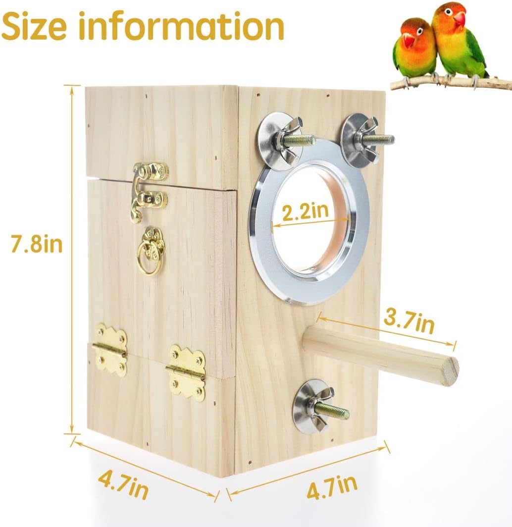 Bird Nest Box Parakeet Breeding Nest Box Bird Nest House Wooden Acrylic Transparent Breeding Box for Finch Lovebirds Cockatiel Budgie Conure Parrot