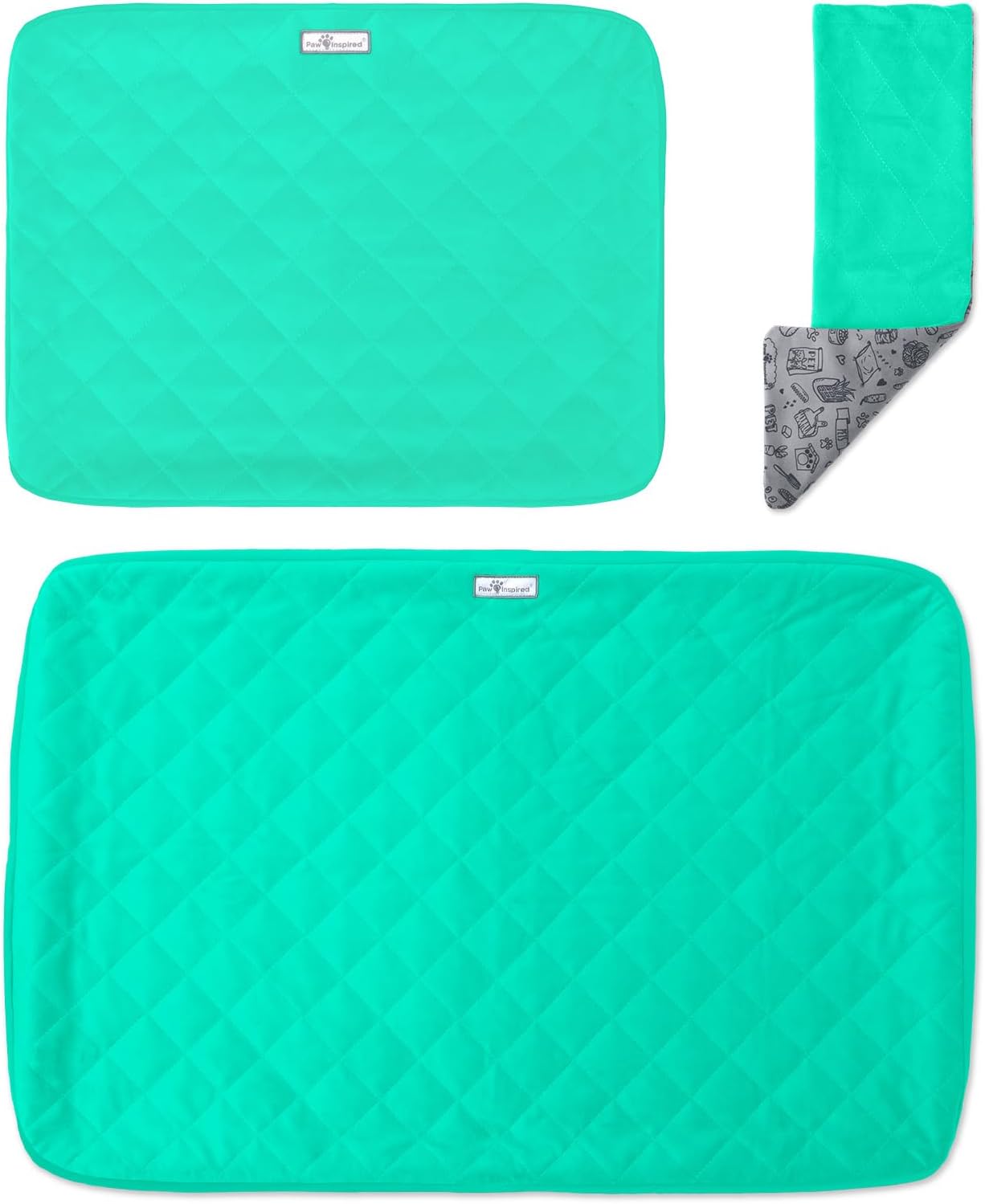 Paw Inspired Fitted Fleece Cage Liner Set for Ferret Nation, Critter Nation Single Unit (Bottom Pan Liner, Ramp Cover, Shelf Liner) for Ferrets, Rats, Chinchillas, Hedgehogs, Small Animals (Green)