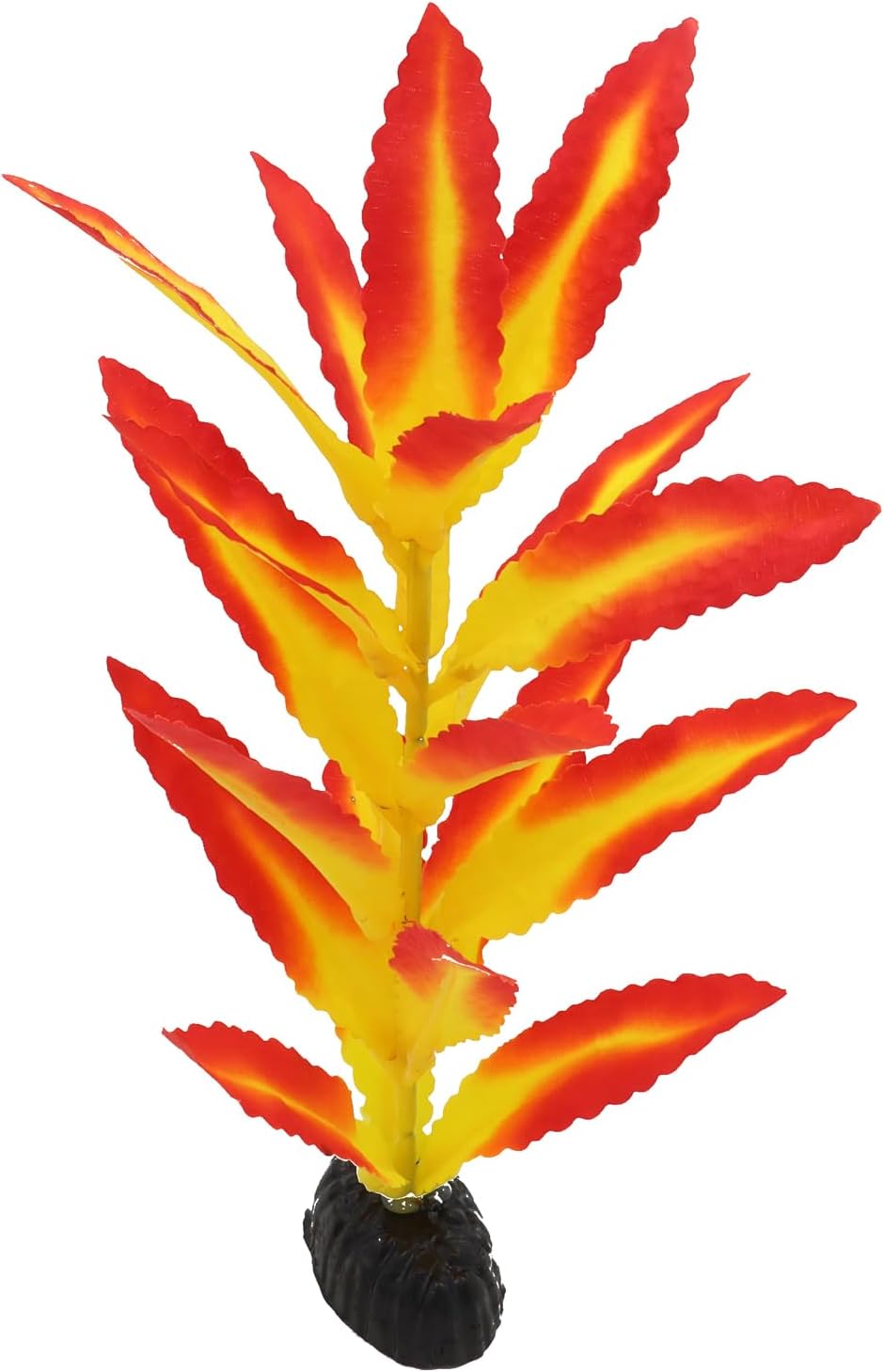 Silk Aquarium Plants for Betta Fish Tank, 2 Pcs 7.8 Inch Small Silk Aquarium Plant Aquatic Water Grass Decoration (Yellow-Red, 8 Inch)