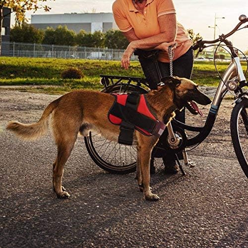 Bolux Dog Harness, No-Pull Reflective Dog Vest, Breathable Adjustable Pet Harness with Handle for Outdoor Walking - No More Pulling, Tugging or Choking (Red, L)