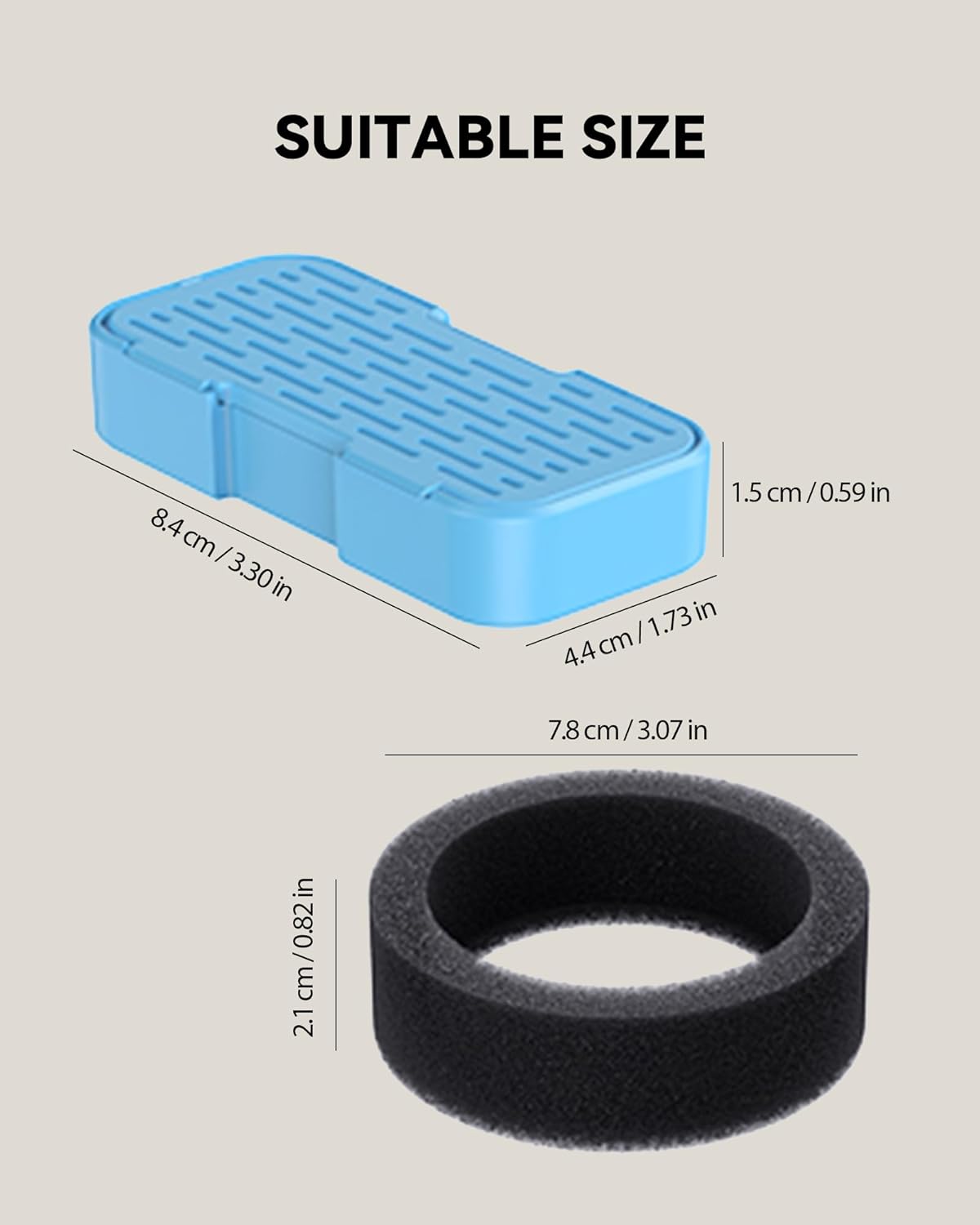 Cat Water Fountain Filters Replacement: 6 Carbon Filters + 6 Sponge Filters - Pet fountain with filter for keeping water fresh and clean, for 2L Cat Fountain H3 GOOSTOO