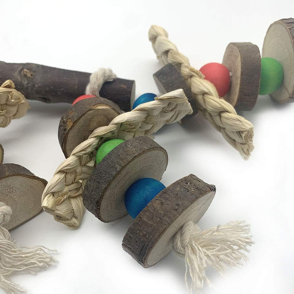 EBaokuup Wood Bird Chewing Toys-Blocks Parrot Tearing Toys Best for Finch,Budgie,Parakeets,Cockatiels, Conures,Love Birds and Amazon Parrots