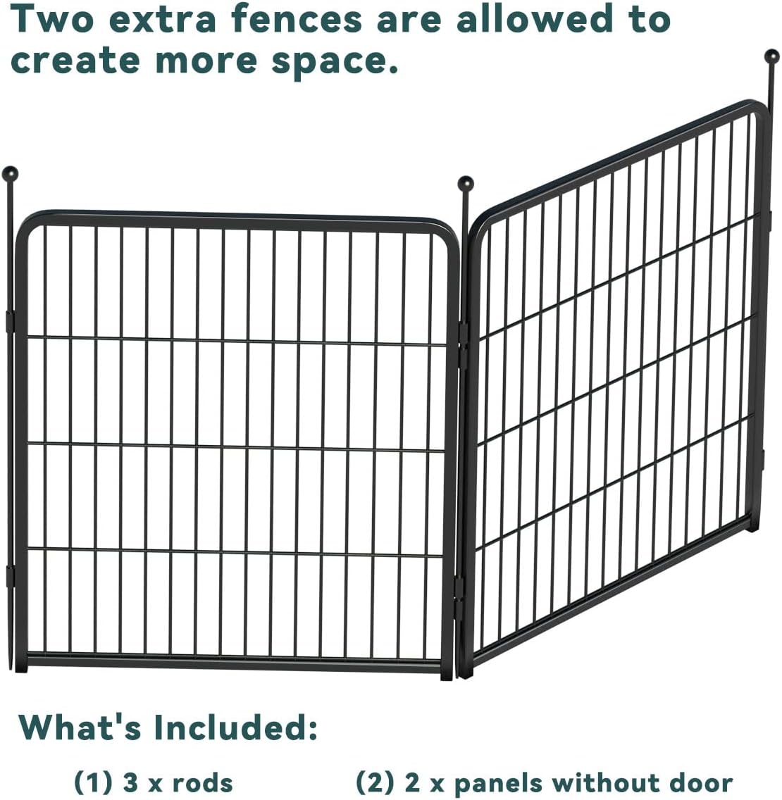 FXW Rollick Unleashed Dog Playpen for Indoor, Yard, RV Camping, 32 inch 2 Panels for Small and Medium Dogs, Black│Patented