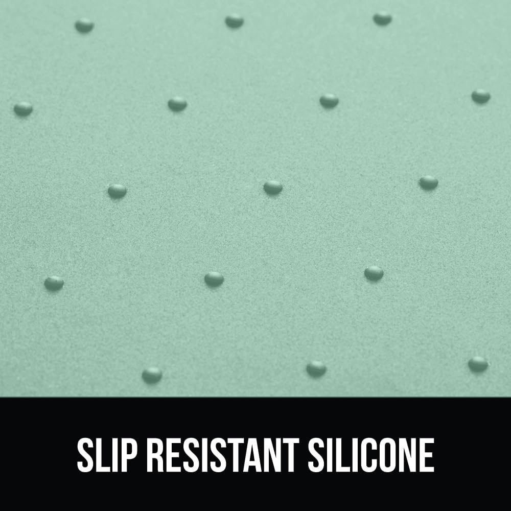 GORILLA GRIP 100% Waterproof Raised Edge BPA Free Silicone Pet Feeding Mat, Dog Cat Food Mats Contain Spills Protects Floors, Placemats for Cats and Dogs Water Bowl, Pets Accessories 16x10, Mint