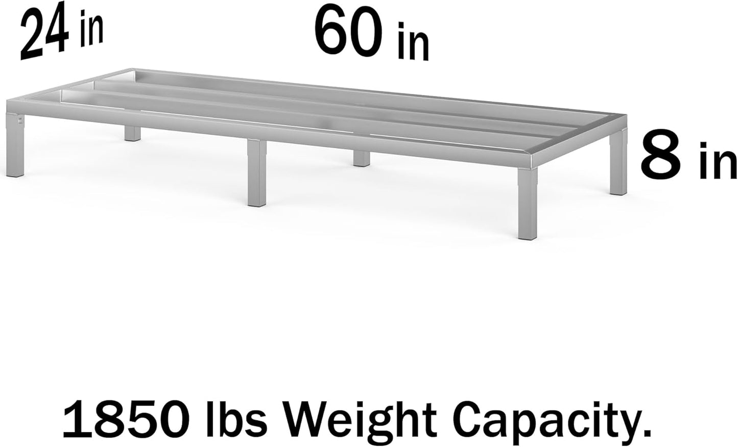 24 in X 60 in. Aquarium Stand | Industrial Style Aluminum Fish Tank Base with Open Frame Design