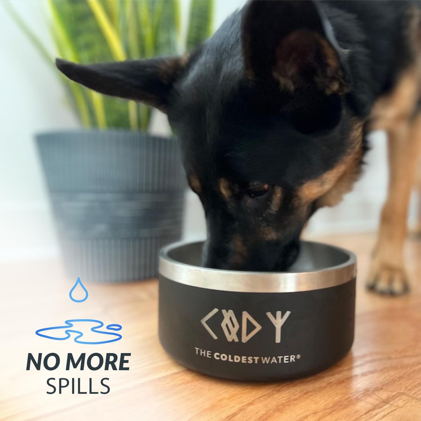 Coldest Dog Bowl - Anti Rust Metal, Non Slip, 3 Layers Insulated Stainless Steel Dog Bowls - Spill Proof & Heavy Duty - Water Bowl for Dogs, Cats & Pets, Dish Washer Safe (21 oz, Mars Red Glitter)