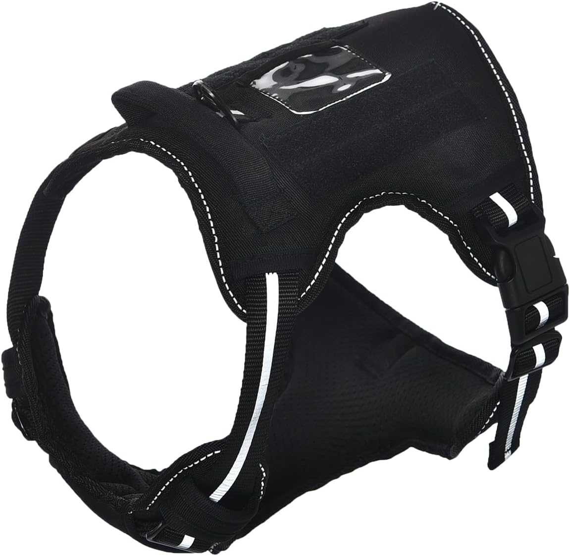 Amazon Basics No Pull Dog Harness, Adjustable Front Clip, Tactical Vest, Large, Black