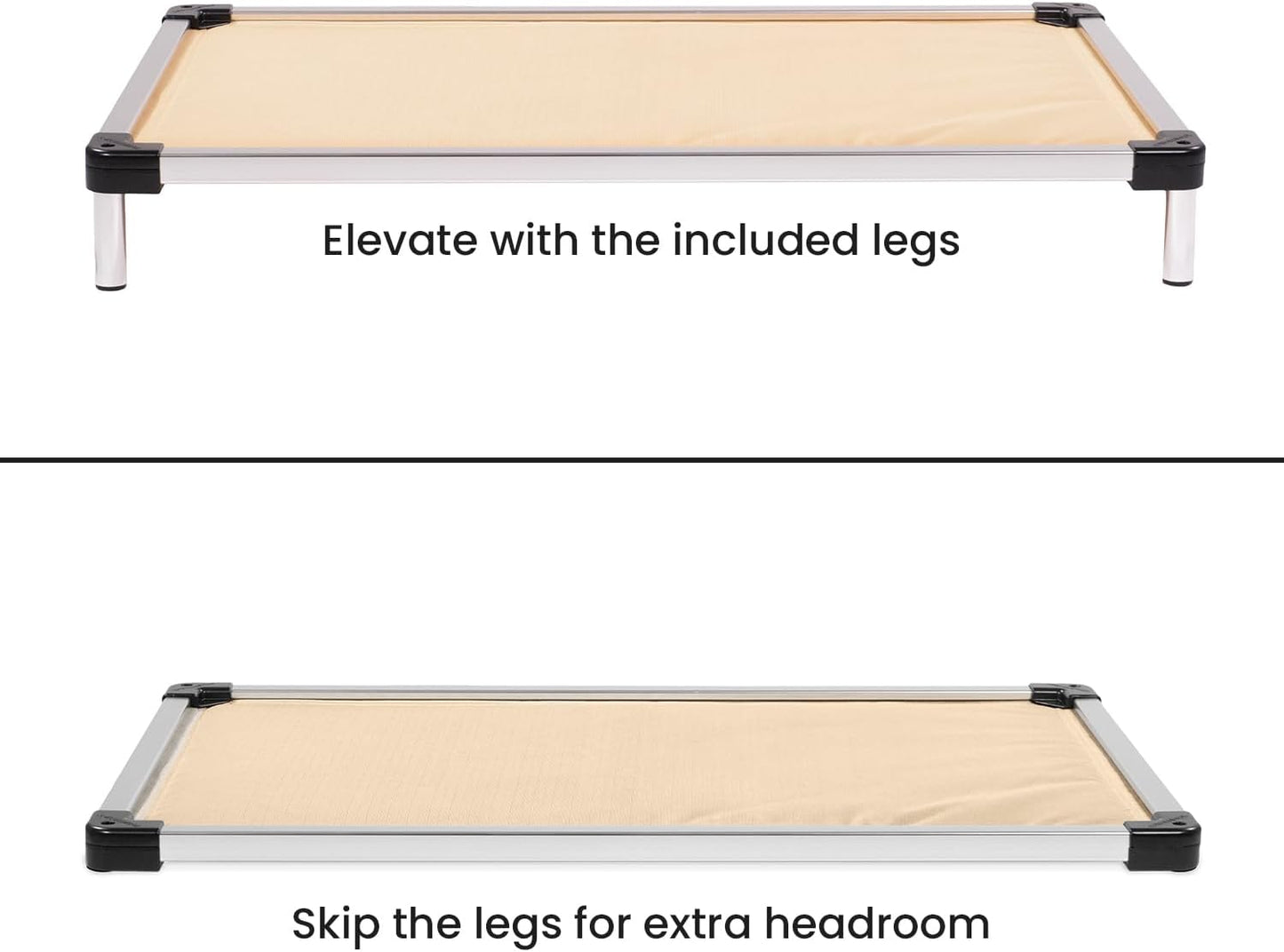 K9 Ballistics Chew Proof Armored Padded Dog Crate Bed, Virtually Indestructible, Legs Included (Sandstone, Medium (35" L x 22" W x 4.5" H))