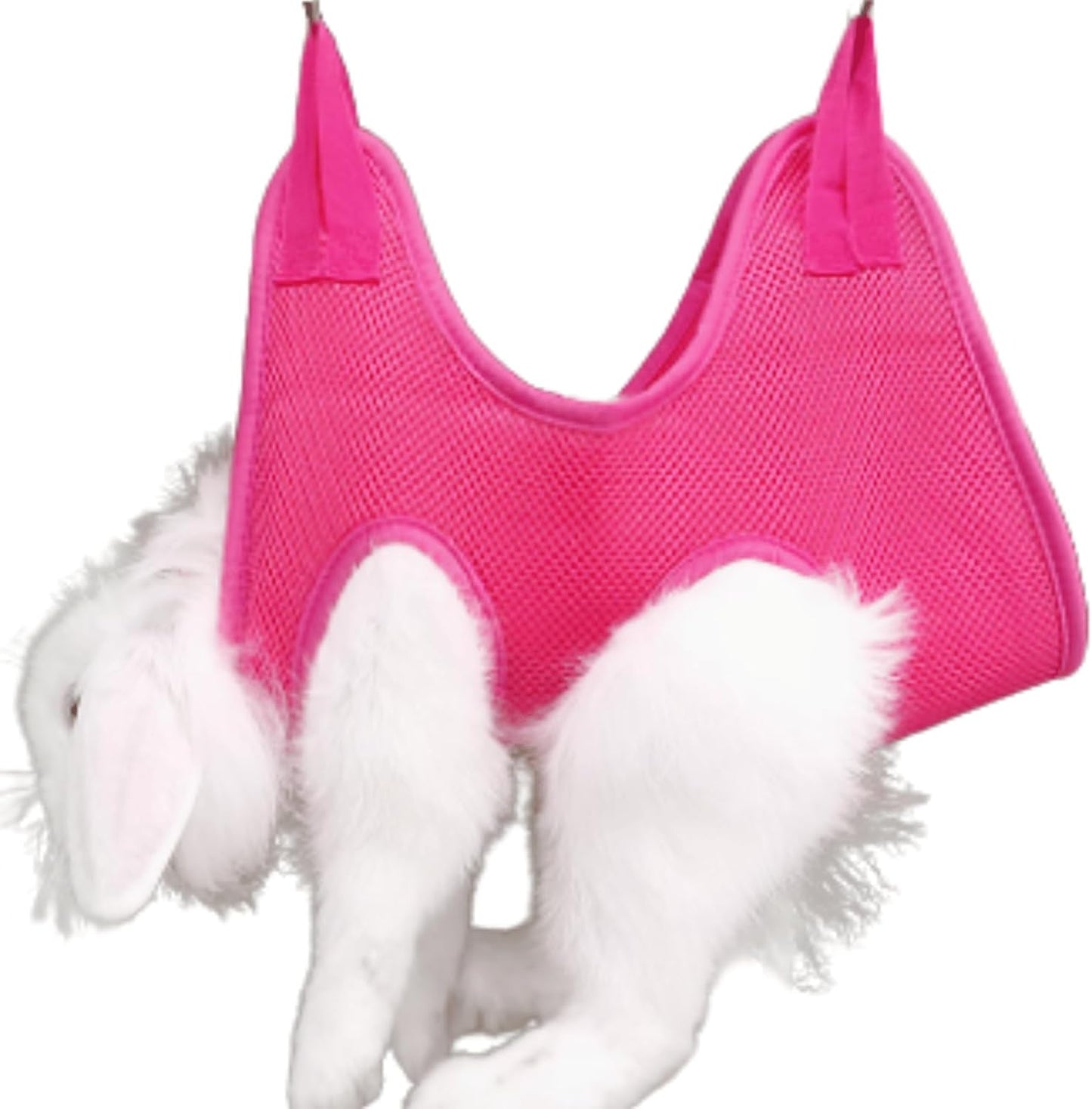 Rabbit Grooming Hammock with Safety Belt for Nail Clipping, Grooming, Bunny Bathing Bag for Nail Trimming, Cat Claw Care Bag, Small Animal Grooming Harness (Red,XX-Small)