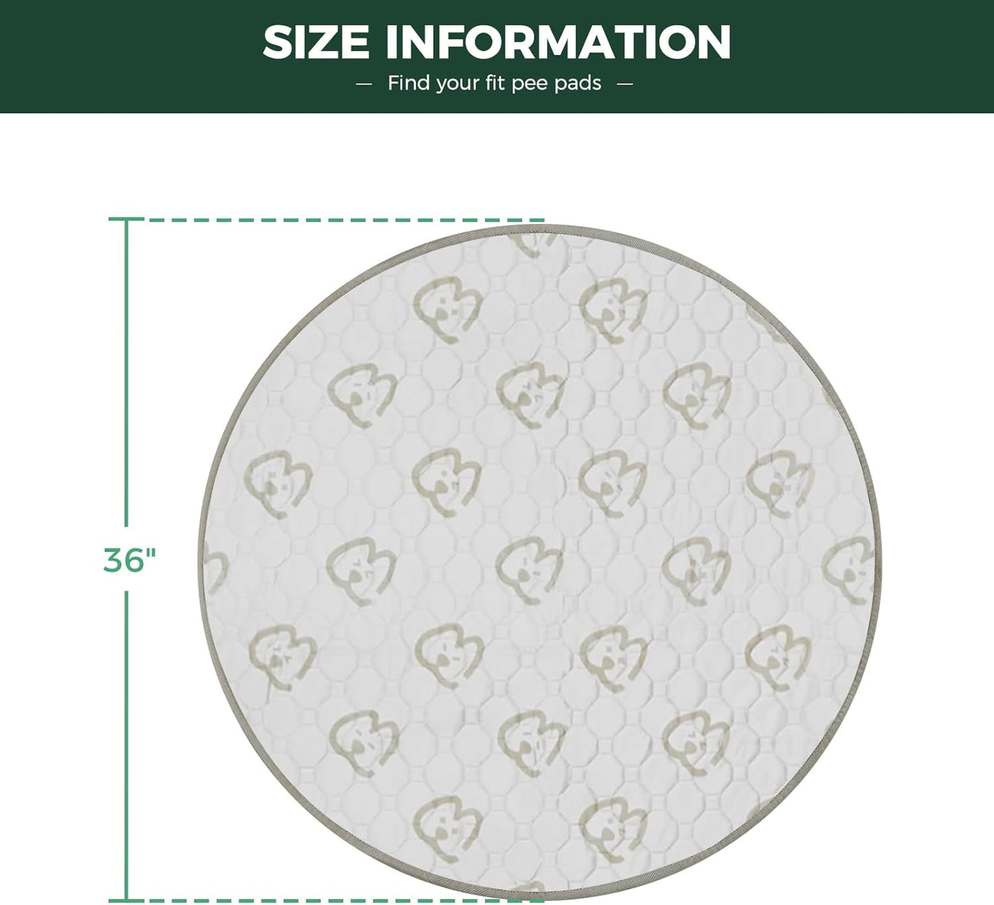 FXW Washable Pee Pads for Dogs, Puppy Pads with Super Absorbent, Specifically Designed for Whelping Box, 36" Round, Khaki, 1 Pack