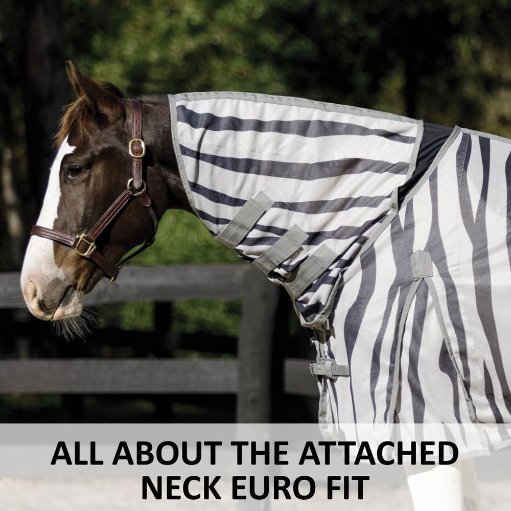 Schneiders Soft Interlock Mesh II Zebra Horse Fly Sheets | Striking Zebra Pattern for Fly Deterrence & Superior UV Protection